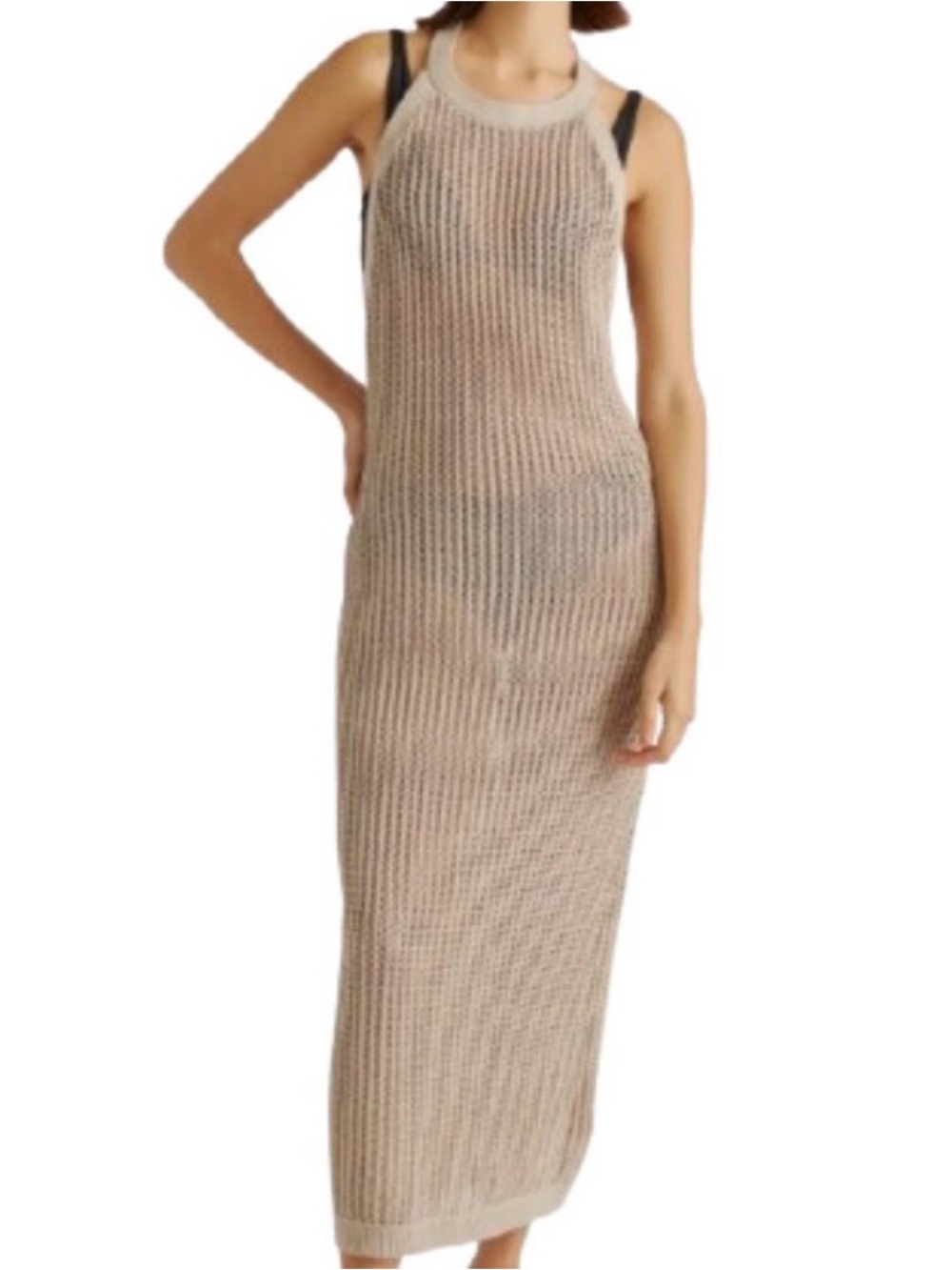 NWT Tahari Open-Knit Sleeveless Maxi Cover Up Dress